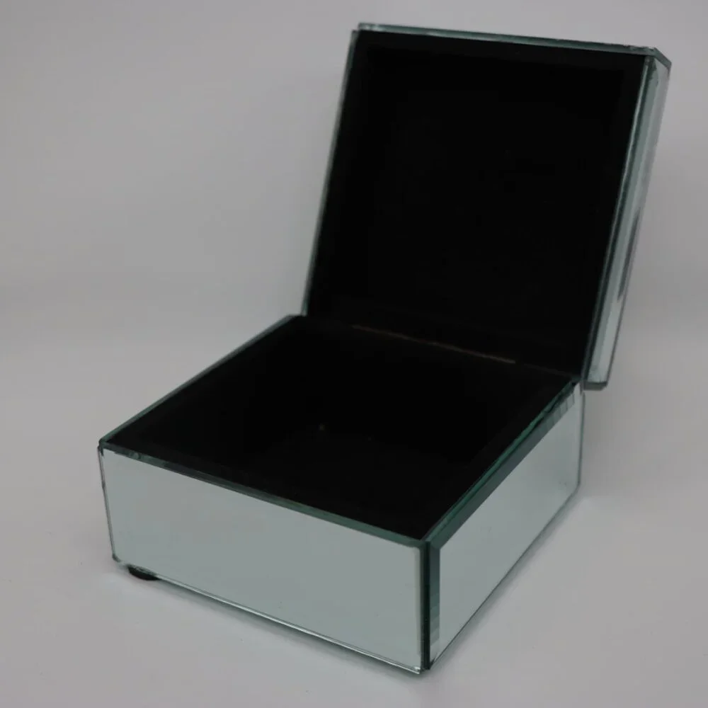 Sheridan jewelry box, delicate mirror glass decorative box with dancing figures